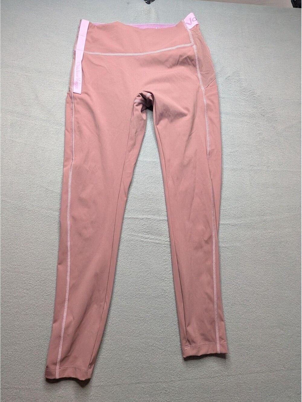 Outdoor Voices Leggings Womens M Pink High Waist Ankle Pockets Yoga Gym Running